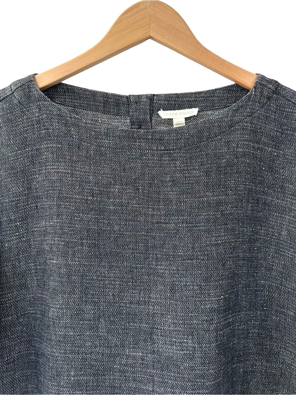 Eileen Fisher Hemp & Organic Cotton Box Top XS indigo oversized boxy lagenlook - Picture 5 of 11